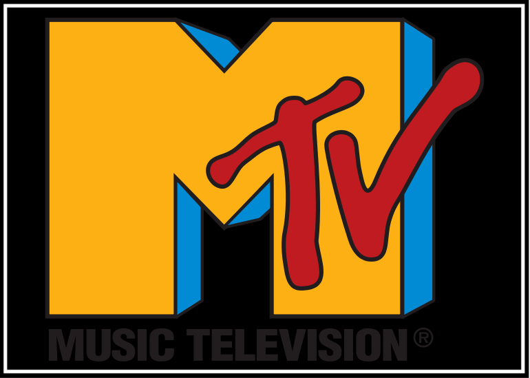 MTV logo with bold yellow and red letters.