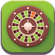 Icon of a roulette wheel with a green background.